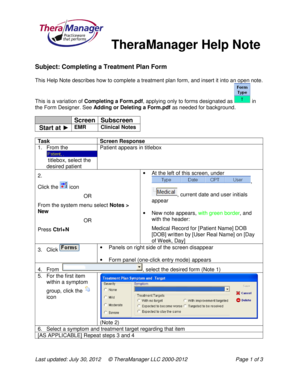 Completing a Treatment Plan Form.doc. Subject AA Template