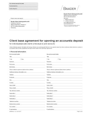 Baader Bank Client Base Agreement