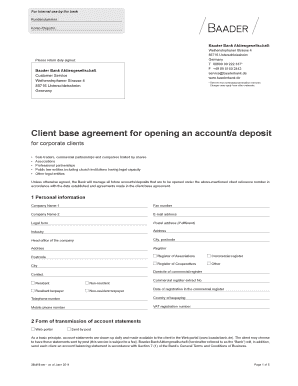 Client Base Agreement for Corporate Accounts