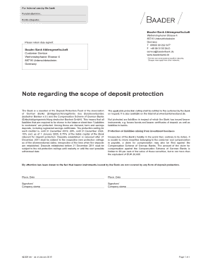 Hinweis zum Umfang des Einlagenschutzes