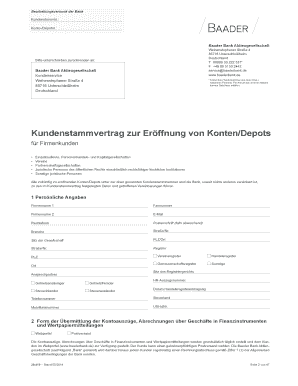 Kontoeröffnungsunterlagen für Firmenkunden