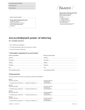 Konto-/Depotvollmacht