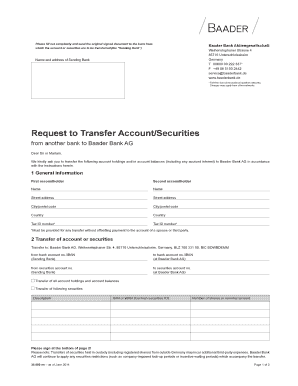 Request to Transfer Account/Securities