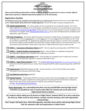 Flight School Registration Packet