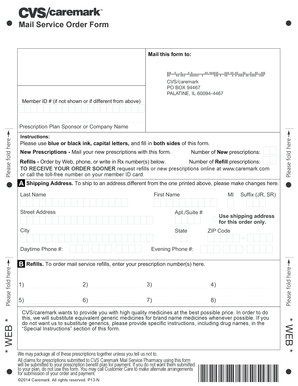CVS Caremark Mail Service Order Form