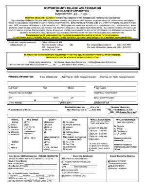 Grayson County College Scholarship Application