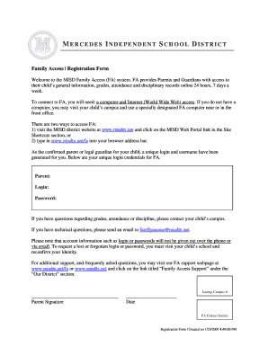 MISD Family Access Registration Form