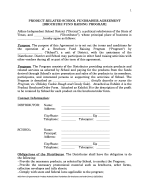 Texas School Fundraiser Agreement