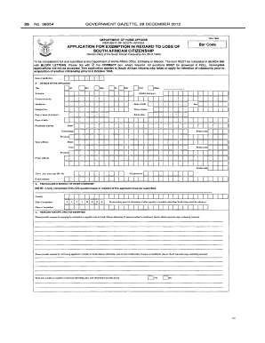 South African Citizenship Exemption Application