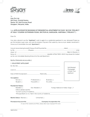 Application for Booking Residential Apartment in Skyon Project