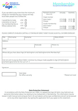Age UK Membership Application Form