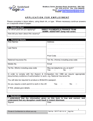 Employment Application Form