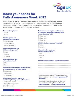 Falls Awareness Week Bone Health Quiz