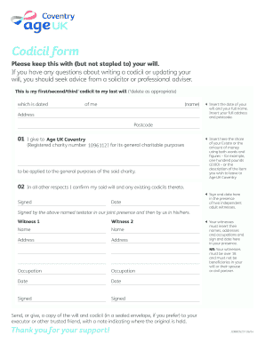 Printable Codicil Blank Codicil Form Uk Fill Online Printable Fillable Blank Pdffiller