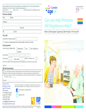 Age UK Camden Donation Form