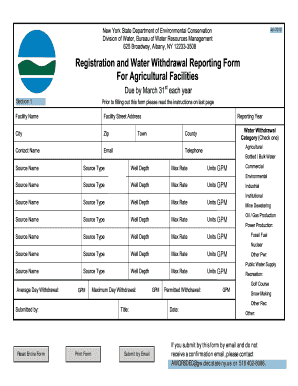 New York Agricultural Water Withdrawal Registration Form