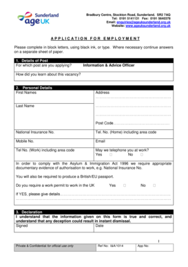 Employment Application Form