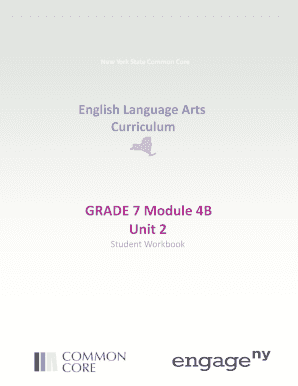 New York State Common Core English Language Arts Grade 7 Module 4B Unit 2 Student Workbook