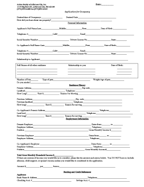 Residential Lease Application Form