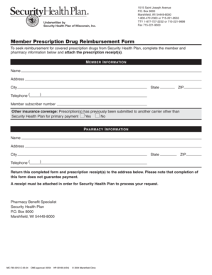 Member Prescription Drug Reimbursement Form