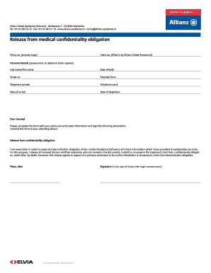 Medical Confidentiality Release Form