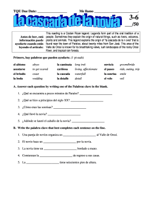 Hoja de trabajo de comprensión lectora de leyenda costarricense