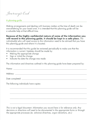 Journeys’ End End of Life Planning Guide