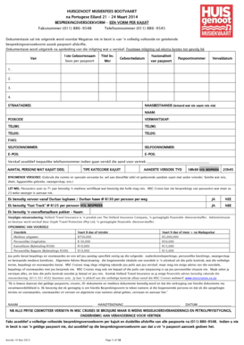 MSC Cruise Booking Form