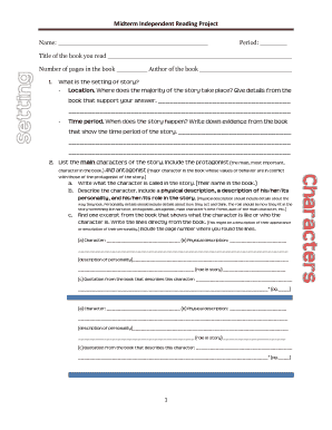 Midterm Independent Reading Project Form