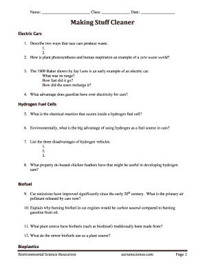 Making Stuff Cleaner Worksheet Answers - Fill and Sign Printable Template  Online