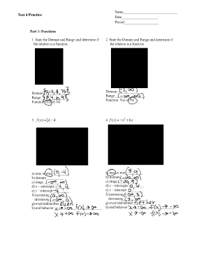 Math Functions Practice Test