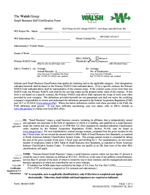 Small Business Self-Certification Form