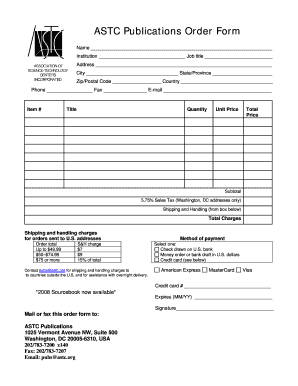 ASTC Publications Order Form