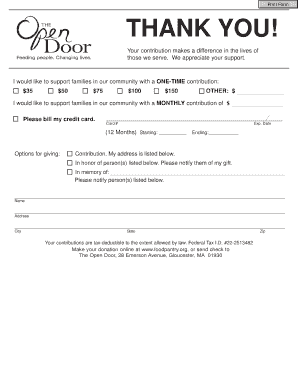 Community Support Donation Form