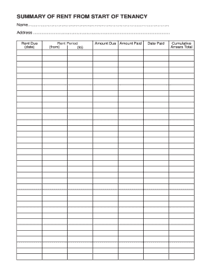 Rent Summary Statement