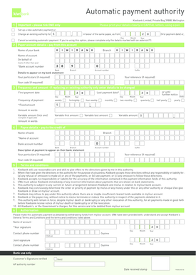 Kiwibank Automatic Payment Authority