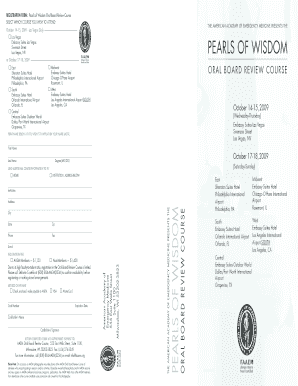 Pearls of Wisdom Oral Board Review Course Registration Form
