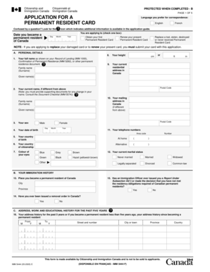 Permanent Resident Card Application