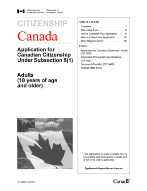 Application for Canadian Citizenship - Adults