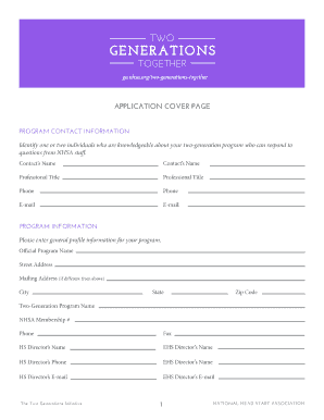 Two Generations Initiative Application