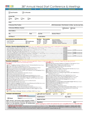 Head Start Conference Presenter Registration Form
