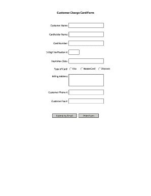 Customer Charge Card Form