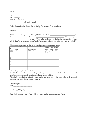 Authorization Letter for Receiving Documents