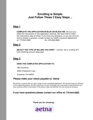 Aetna Individual Health Insurance Application