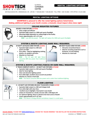 Showtech Rental Lighting Order Form