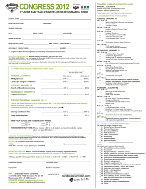 Congress 2012 Registration Form