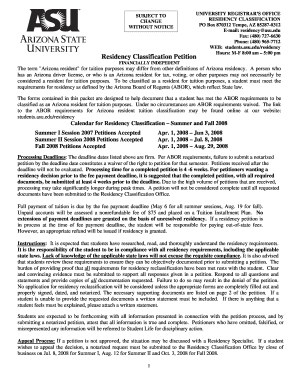 Arizona Residency Classification Petition