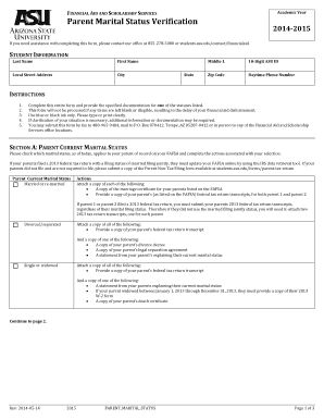 Parent Marital Status Verification Form