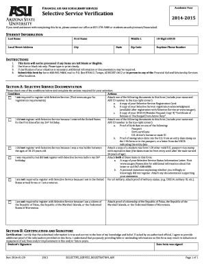 Selective Service Verification Form