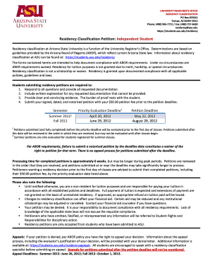 Residency Classification Petition